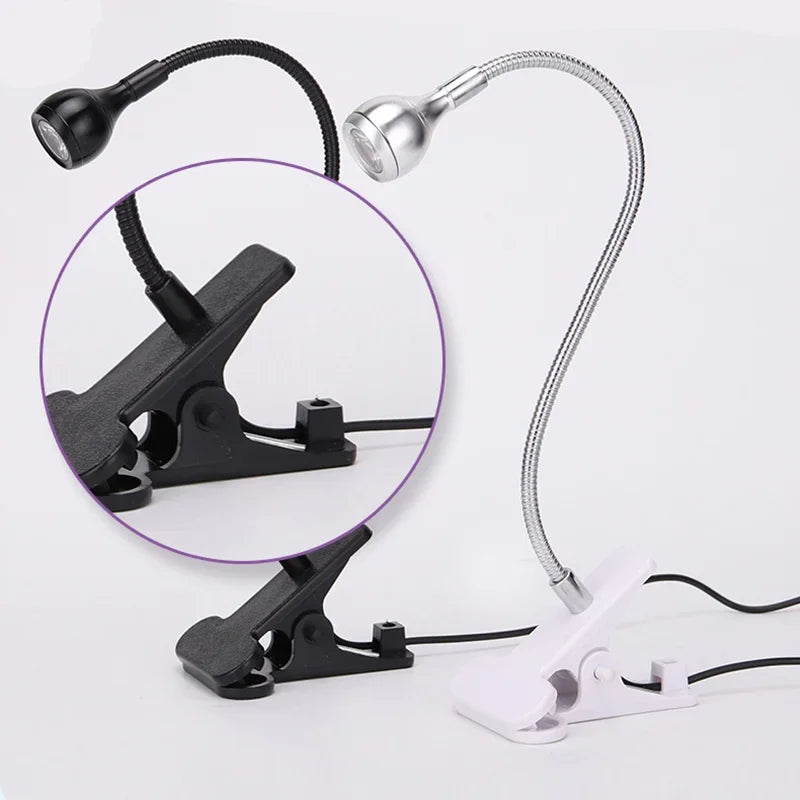 Led Ultraviolet Lights Clip-On Flexible Metal Tube UV Lamp USB Mini UV Gel Curing Light Desk Lamp Nail Dryer For DIY Nail Art