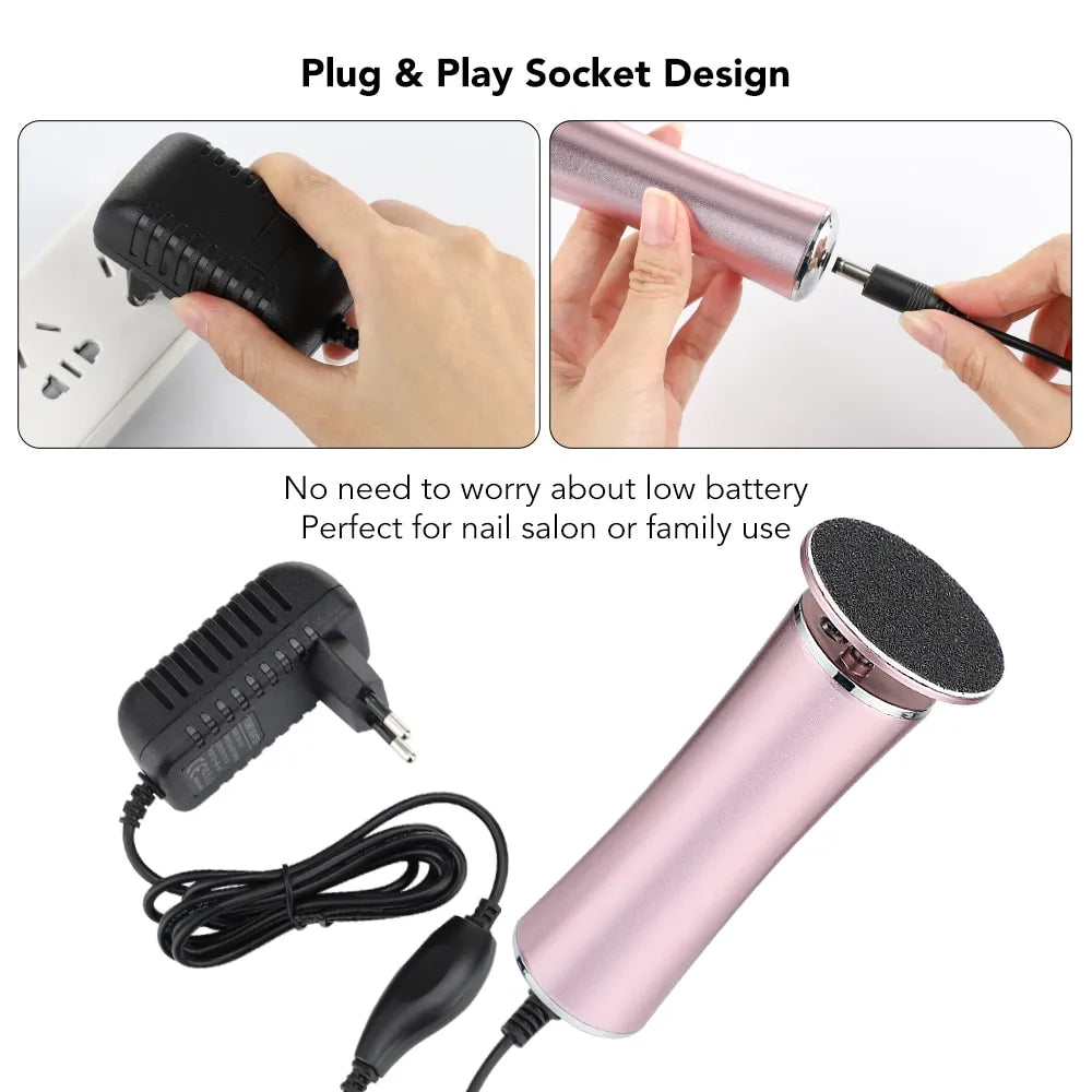 Electric Foot Callus Remover Pedicure Tool Set and Replacement Sandpaper