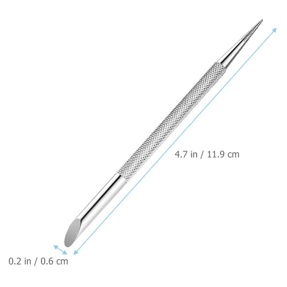 Cuticle Pusher Metal Cuticle Stick Double Sided Stainless Steel Nail Files Manicure Pedicure Precision Filing Cuticle Remover