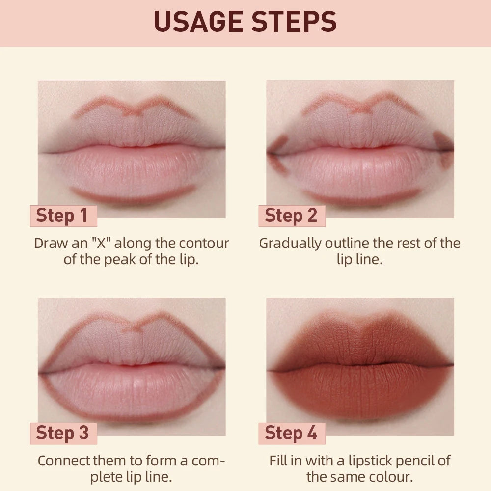 2 pc Lipstick and Pencil Waterproof Long-Lasting Lip Color