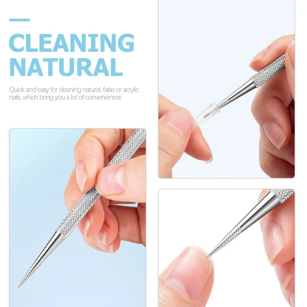 Cuticle Pusher Metal Cuticle Stick Double Sided Stainless Steel Nail Files Manicure Pedicure Precision Filing Cuticle Remover