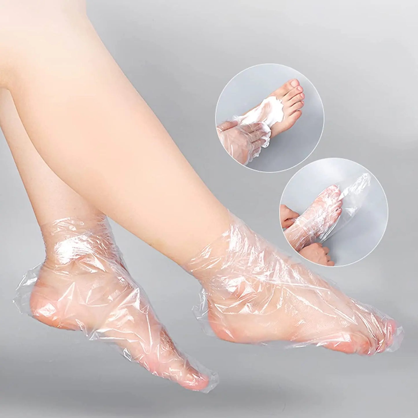 100pcs Paraffin Wax Bath Liners Plastic Feet Protectors Cover Hot Wax Therapy Booties Bags Covers for Foot Therabath Wax Treatme