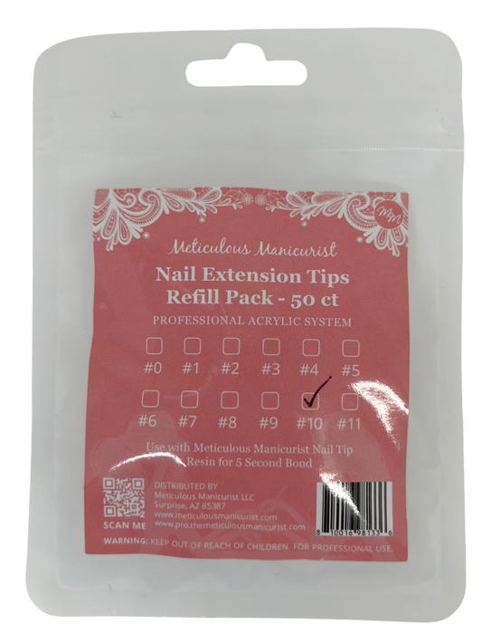 Nail Tip Refill  50ct (Choose from Sizes 0-11)