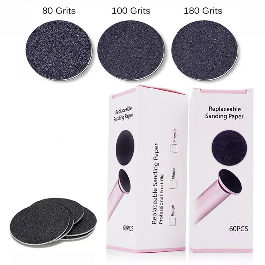 Electric Foot File Sandpaper Disk Replacements 60Pcs/Box