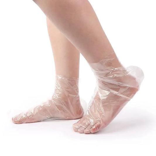 100pcs Paraffin Wax Bath Liners Plastic Feet Protectors Cover Hot Wax Therapy Booties Bags Covers for Foot Therabath Wax Treatme