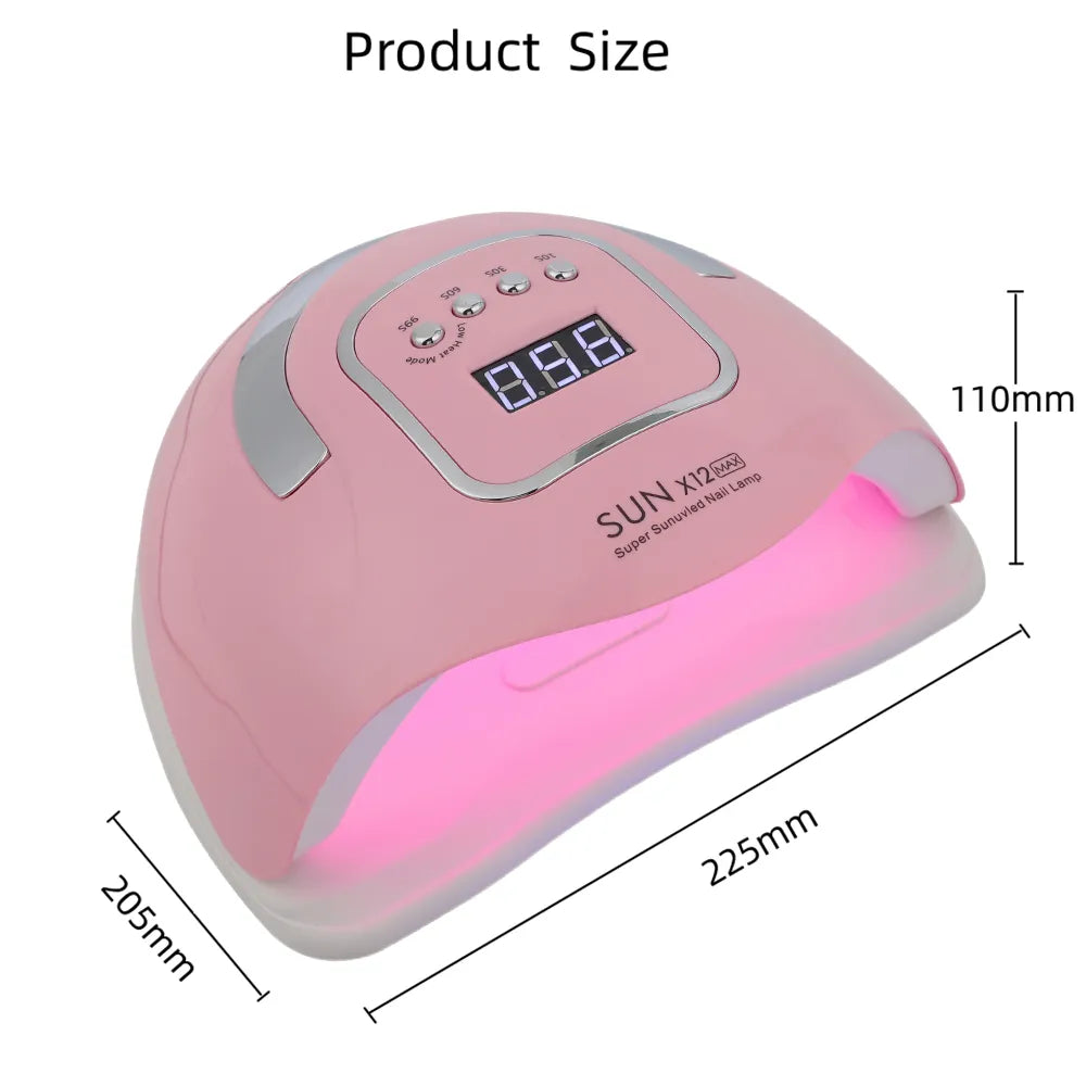 Gel Manicure Nail Lamp SUN X12 MAX 280W UV LED 4 Timer Setting 66LEDS