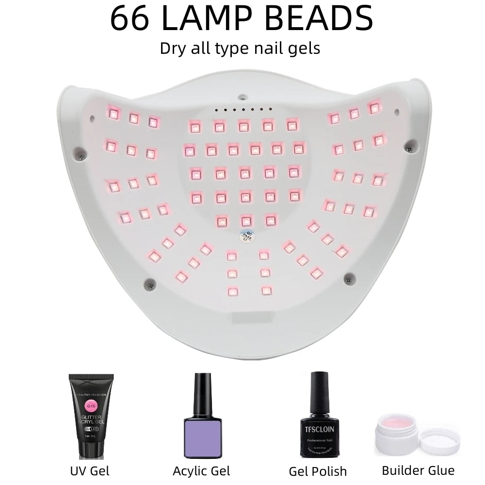 Gel Manicure Nail Lamp SUN X12 MAX 280W UV LED 4 Timer Setting 66LEDS