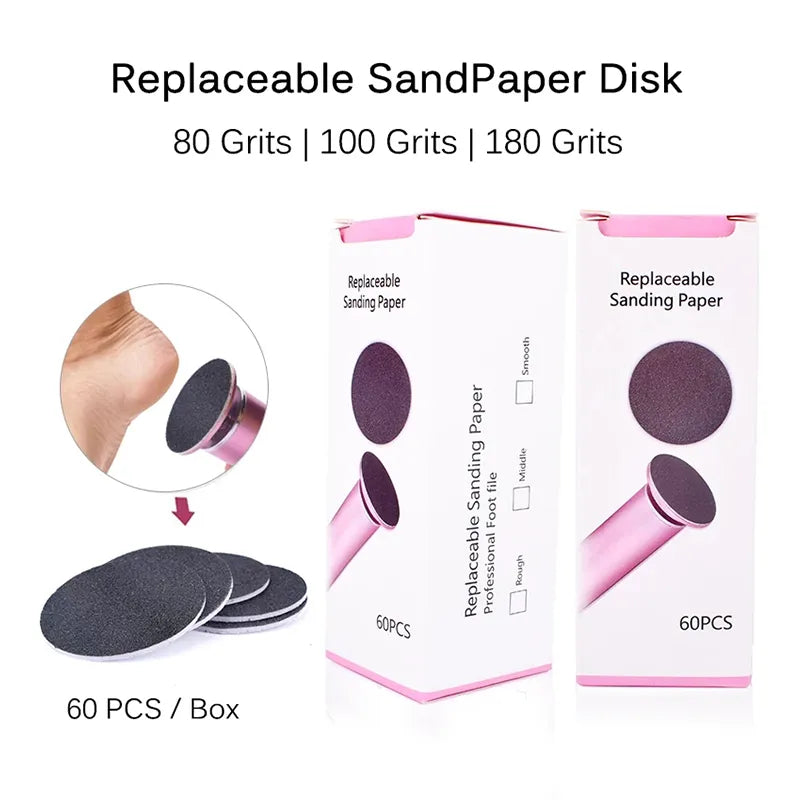 Electric Foot File Sandpaper Disk Replacements 60Pcs/Box