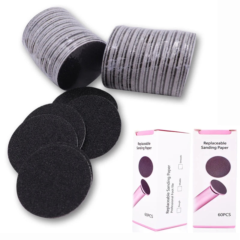 Electric Foot File Sandpaper Disk Replacements 60Pcs/Box