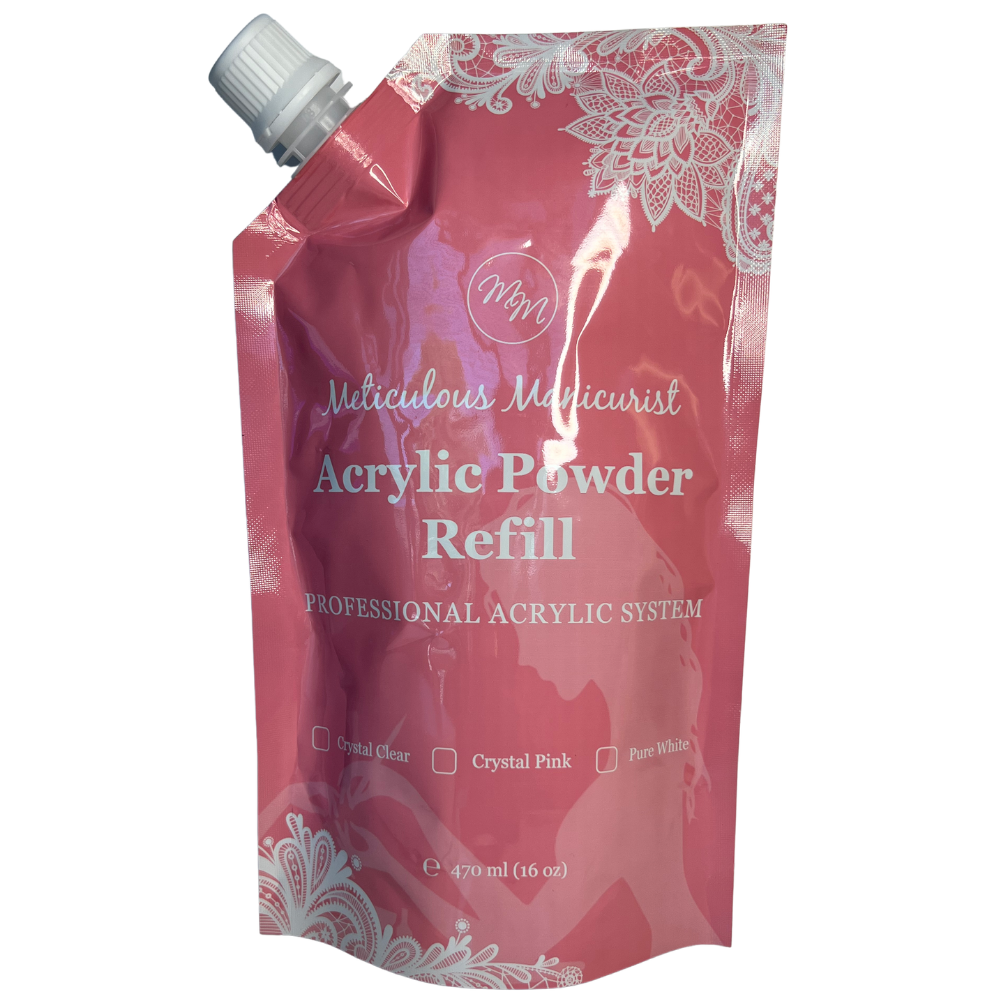 Acrylic Powder (White) 2oz Jar Or  16oz Refill Bag